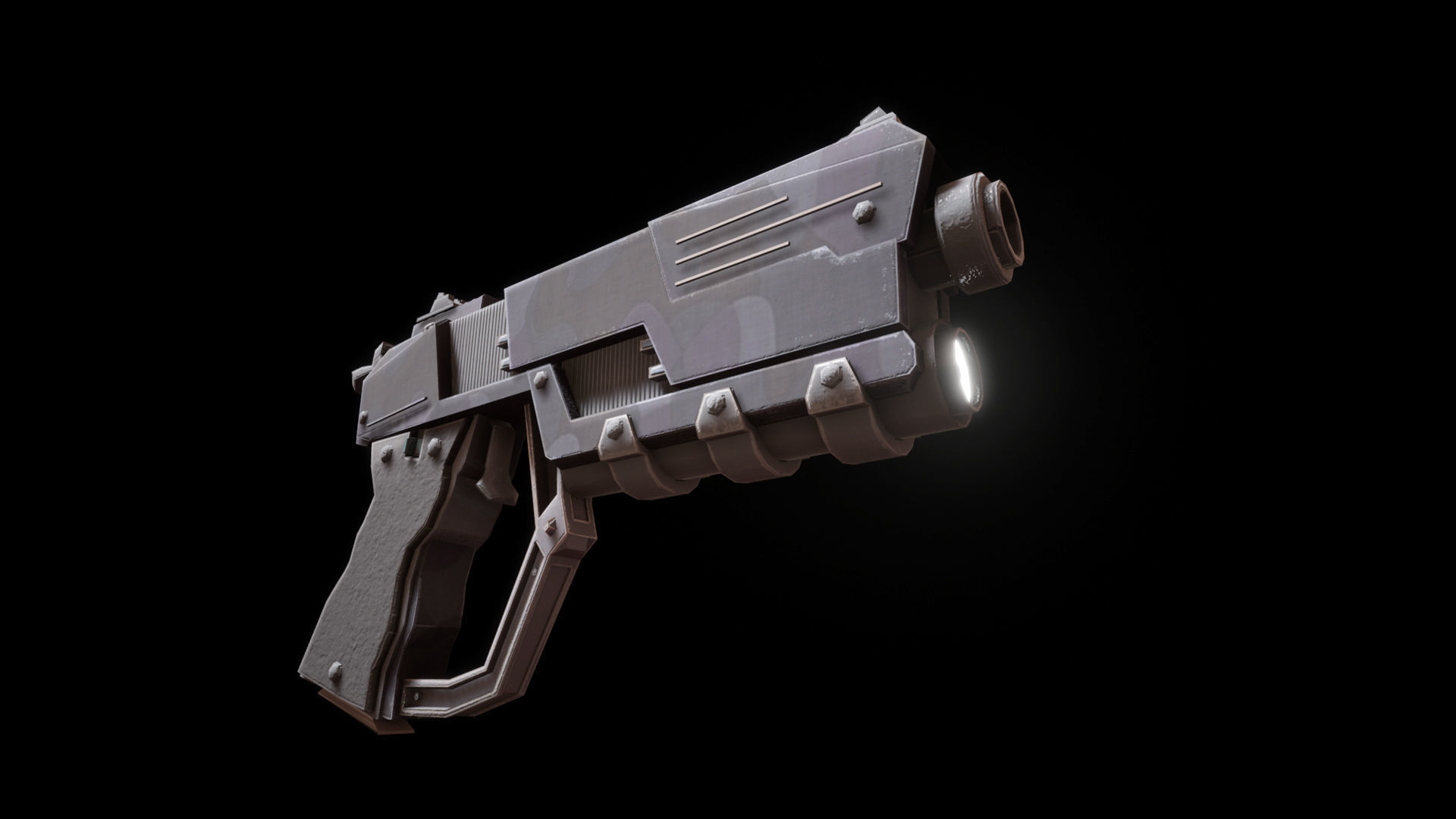 Sci-fi Futuristic Combat Pistol Low-poly 3D model_16