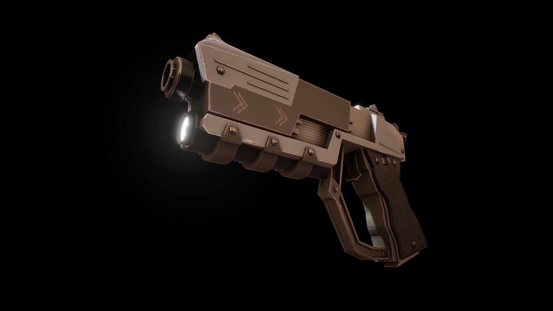 Sci-fi Futuristic Combat Pistol Low-poly 3D model_23