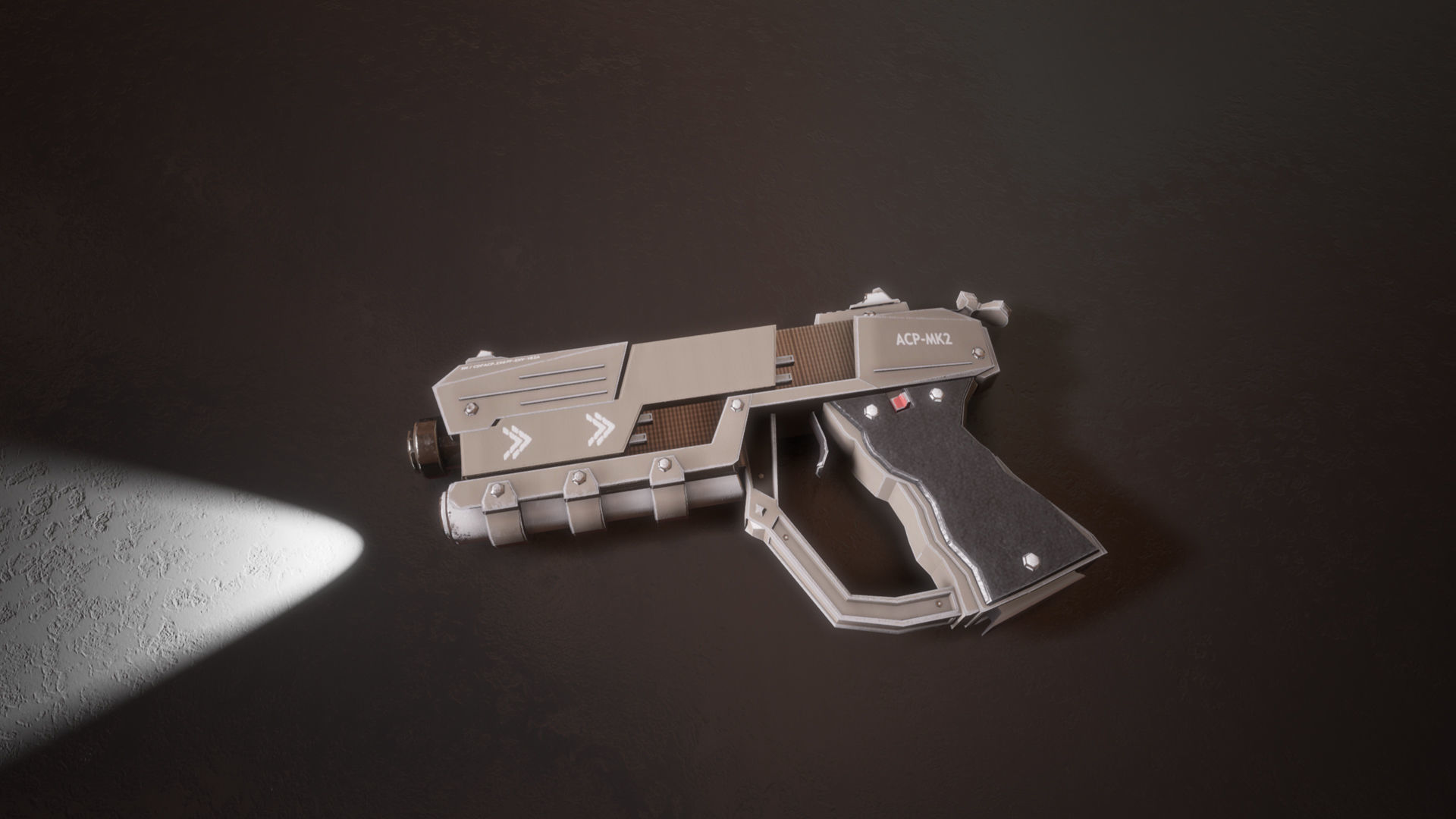 Sci-fi Futuristic Combat Pistol Low-poly 3D model_8