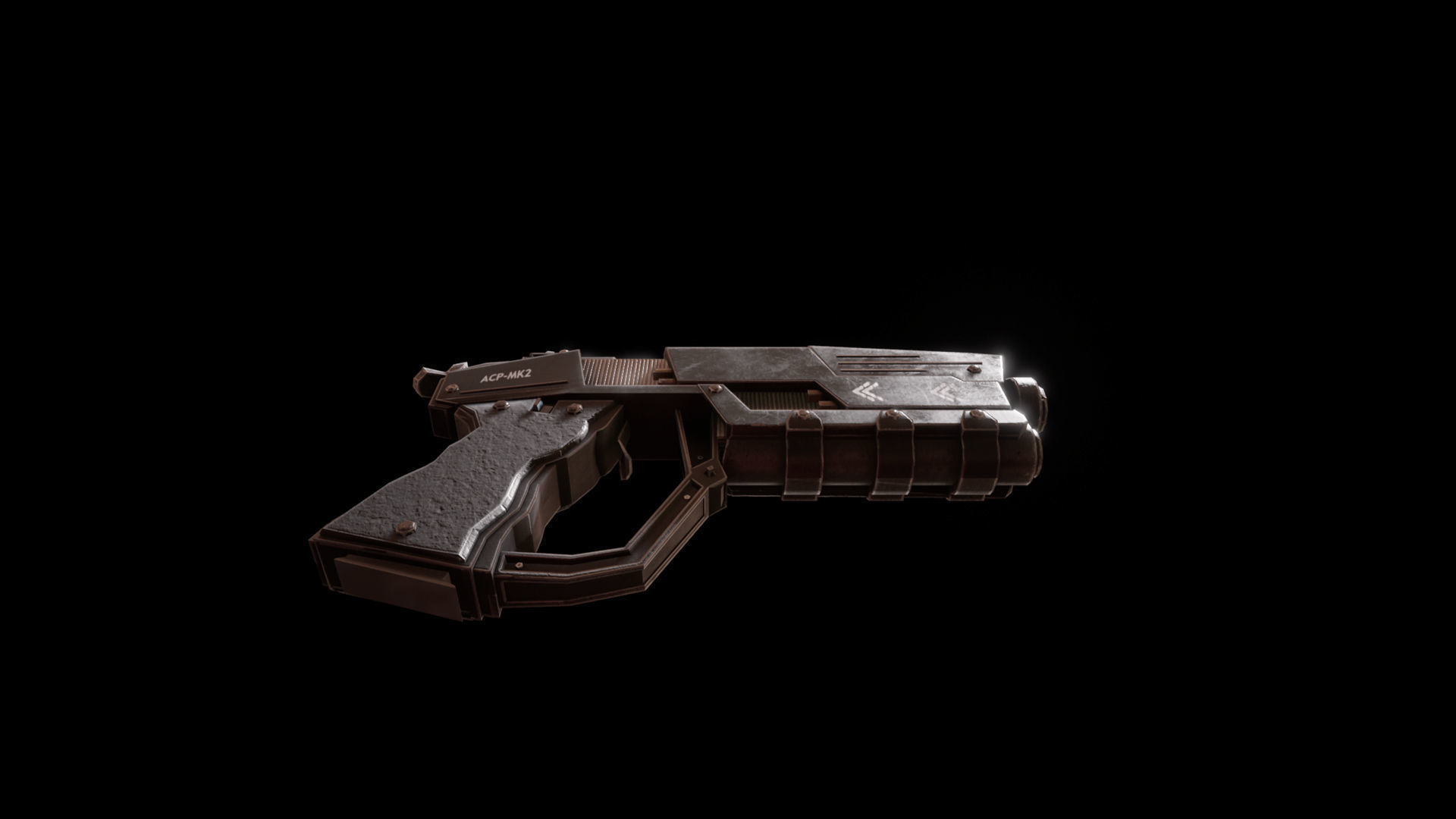Sci-fi Futuristic Combat Pistol Low-poly 3D model_22