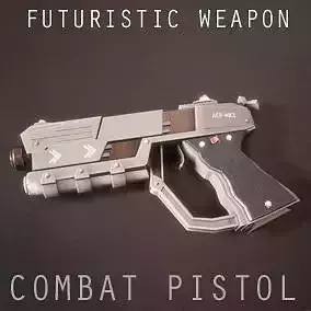 Sci-fi Futuristic Combat Pistol Low-poly 3D model