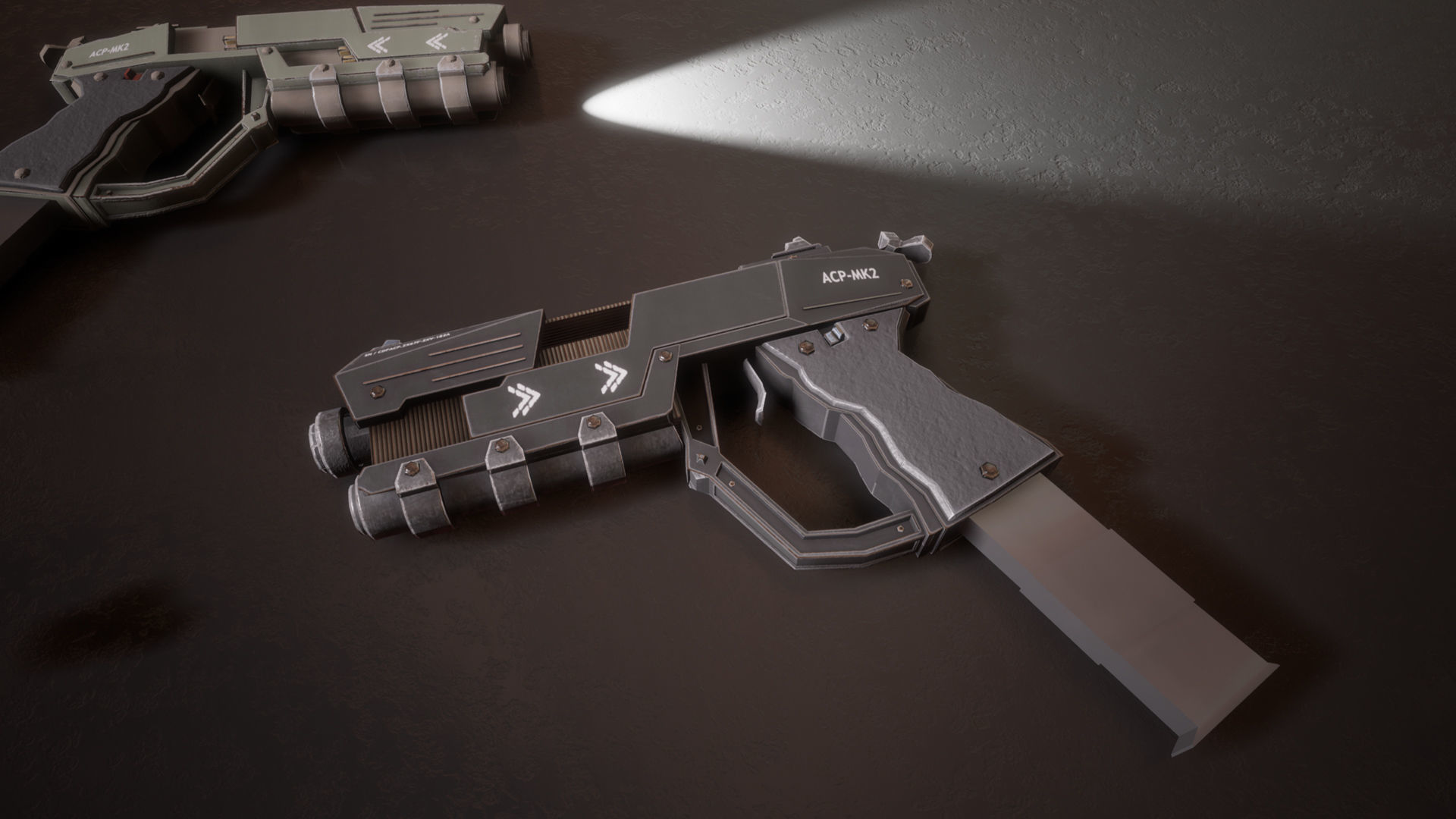 Sci-fi Futuristic Combat Pistol Low-poly 3D model_12