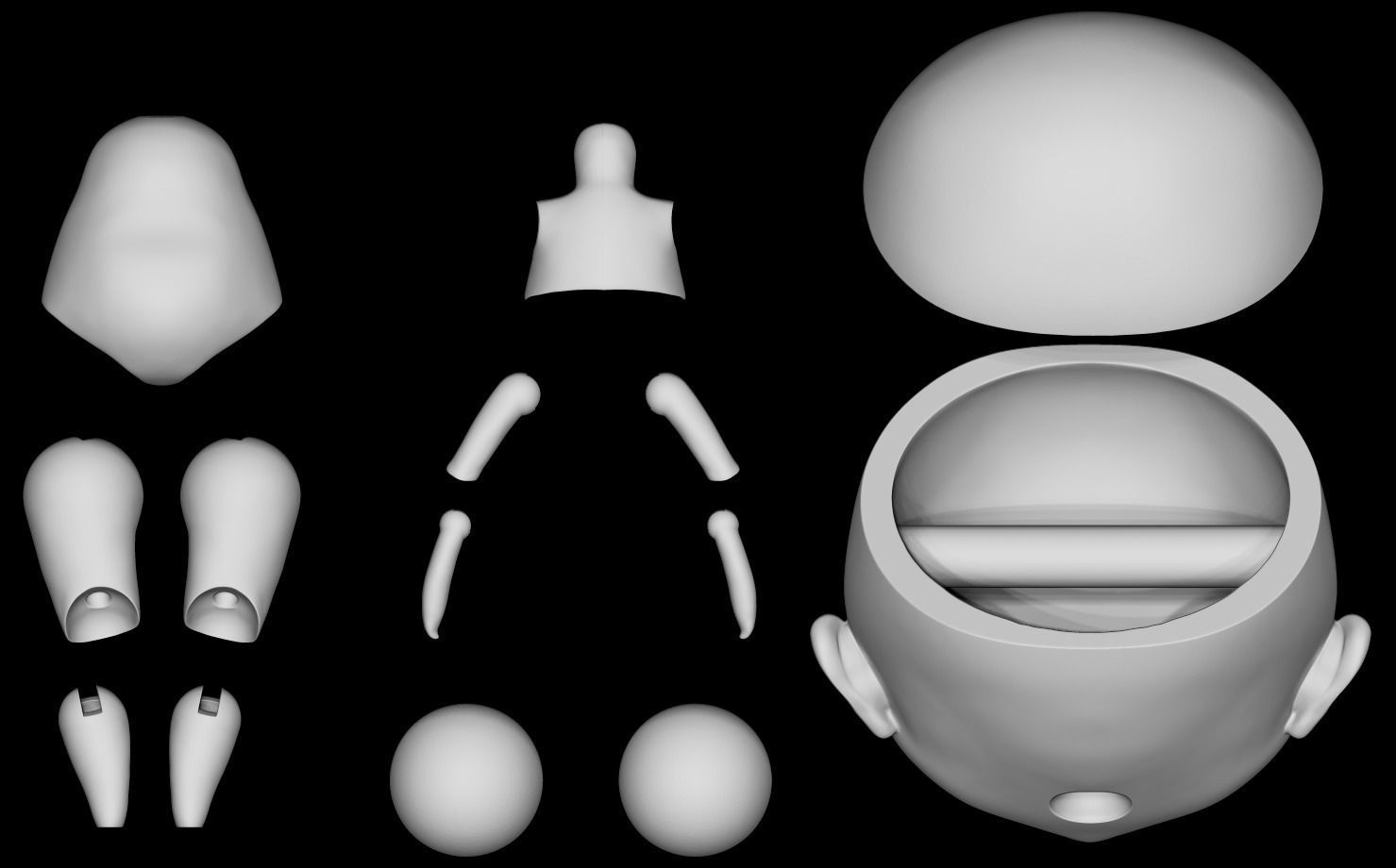 Chibi BJD Doll  3D print model_4