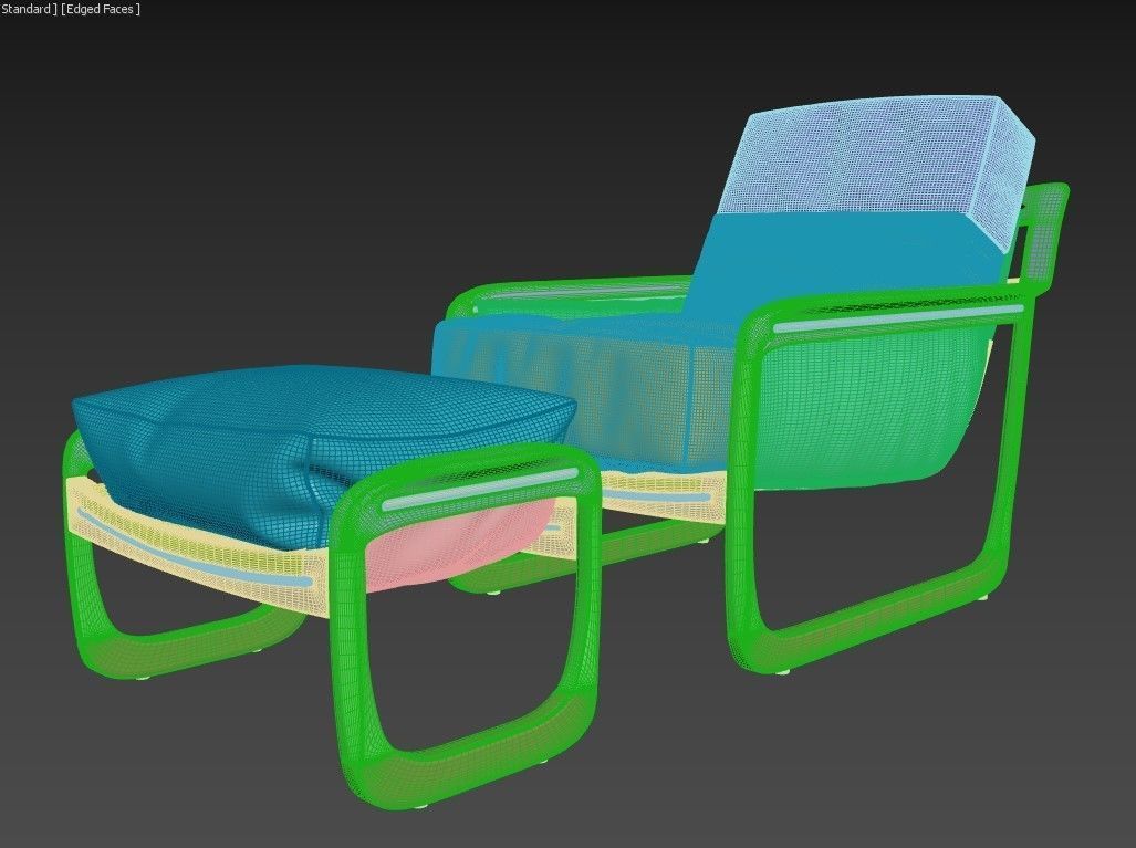 Chaise Pitu- low back Lounge chair 3D model_4