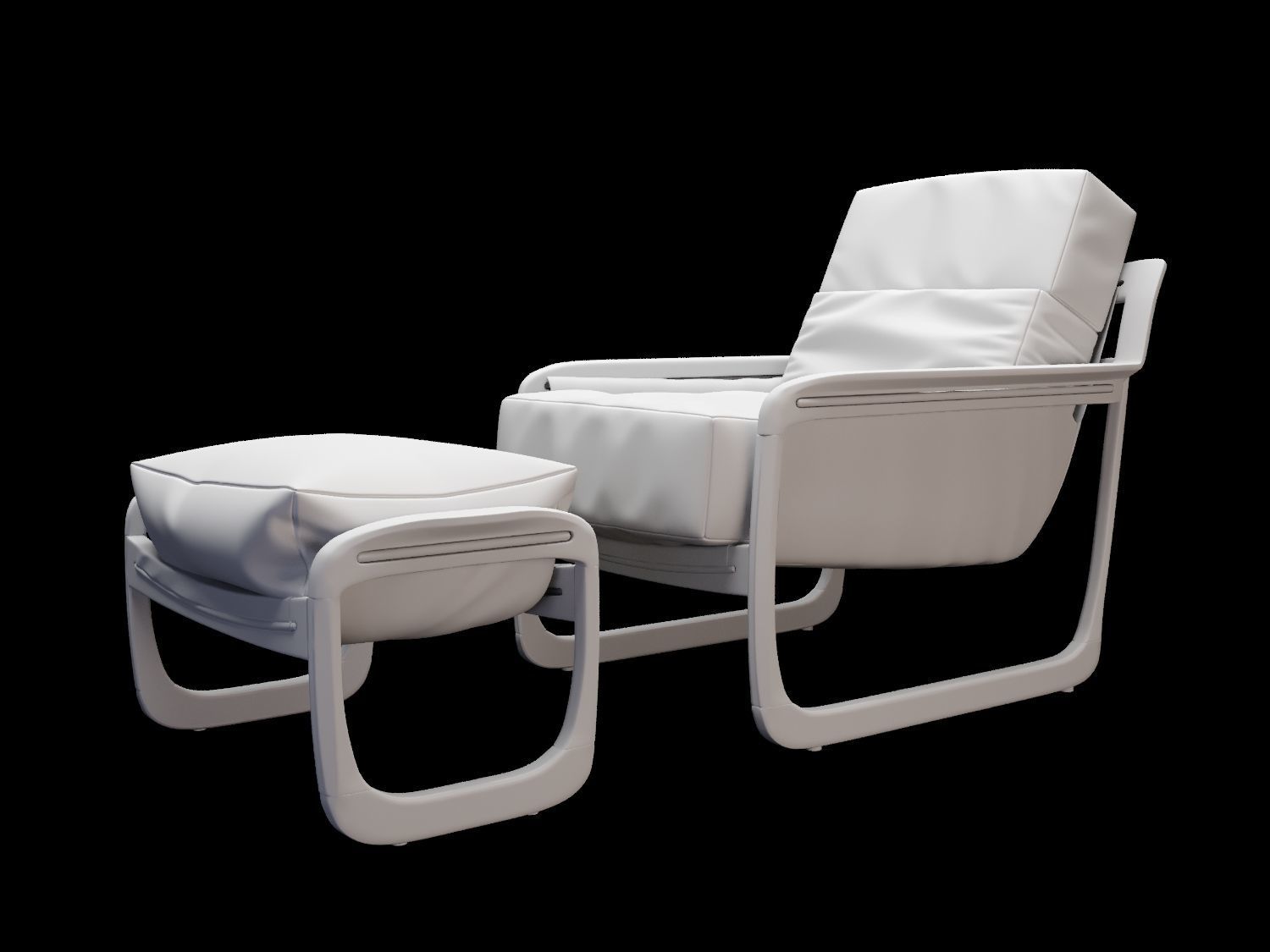 Chaise Pitu- low back Lounge chair 3D model_2