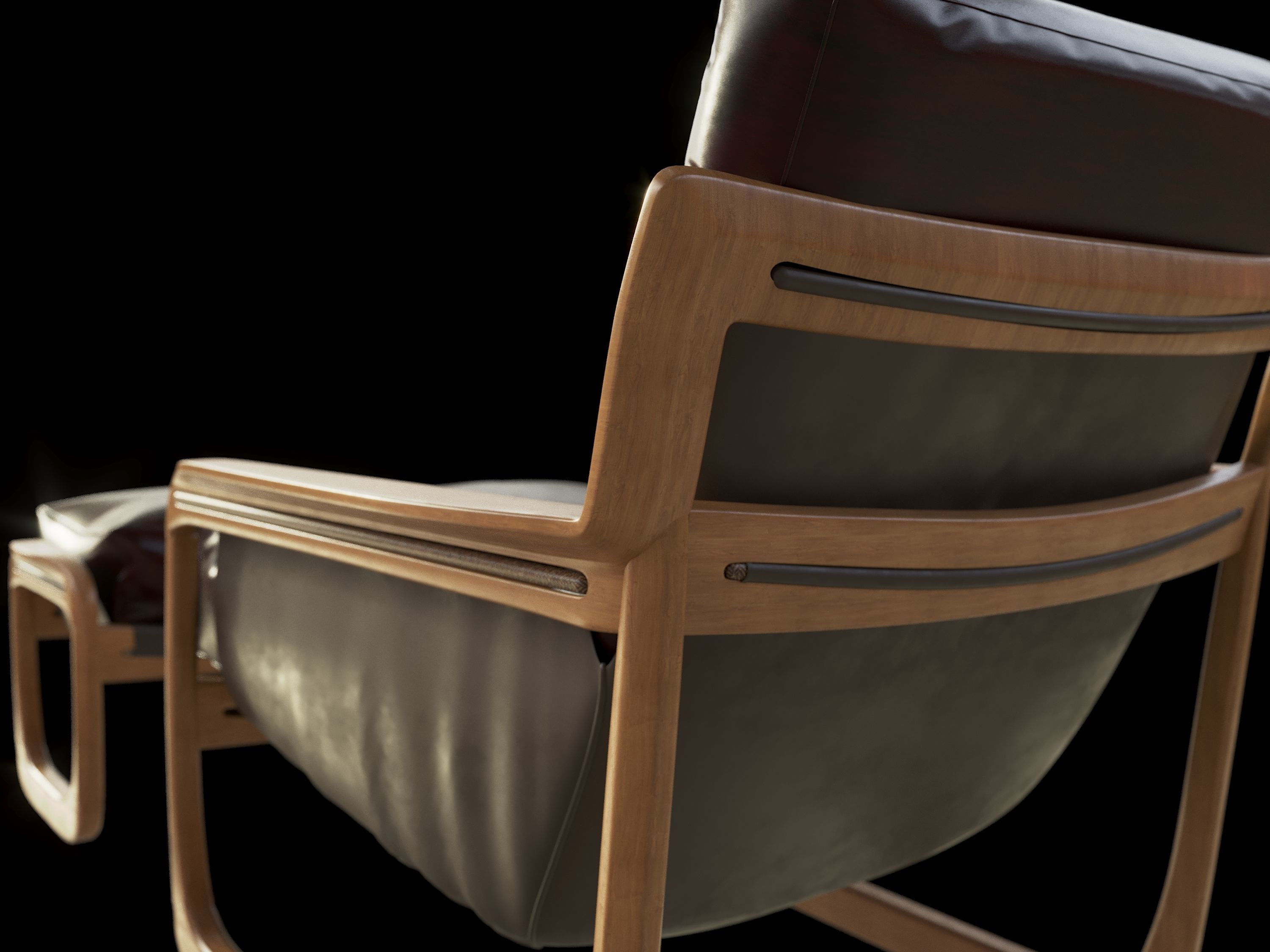Chaise Pitu- low back Lounge chair 3D model_1
