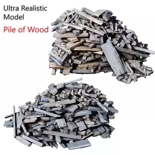Ultra realistic Pile of Wood Scan  3D model