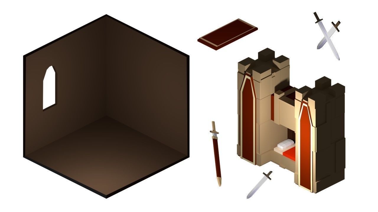 create your own low poly home Low-poly 3D model_4