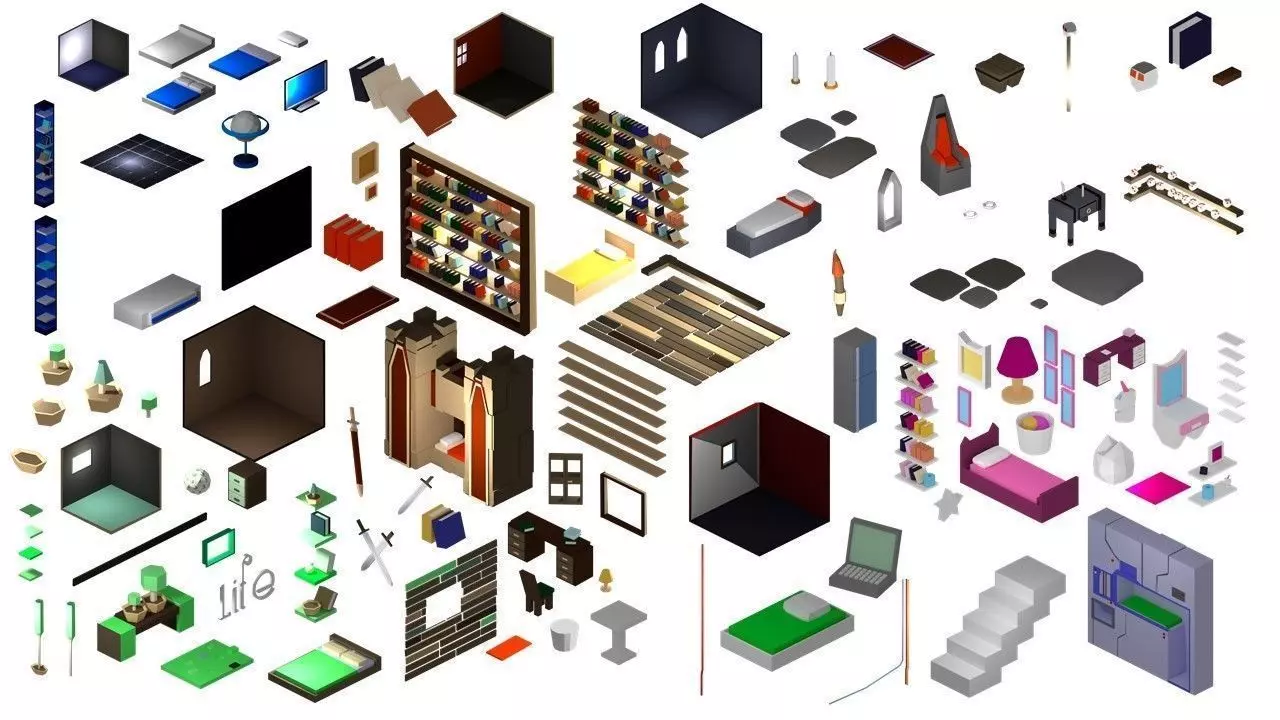 create your own low poly home Low-poly 3D model_0