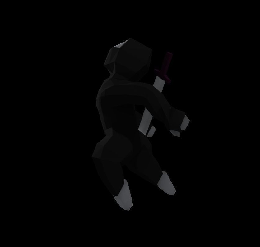 Origami ninja RIGGED  Low-poly 3D model_30