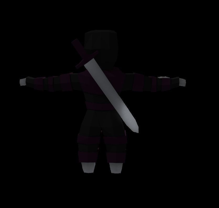 Origami ninja RIGGED  Low-poly 3D model_41