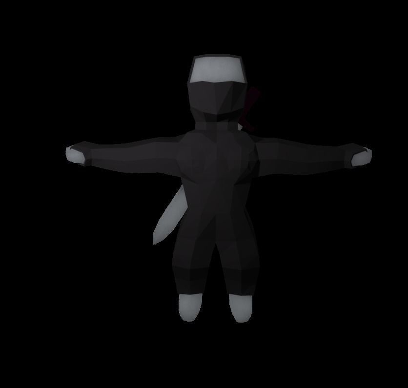 Origami ninja RIGGED  Low-poly 3D model_29