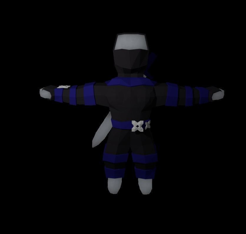 Origami ninja RIGGED  Low-poly 3D model_21