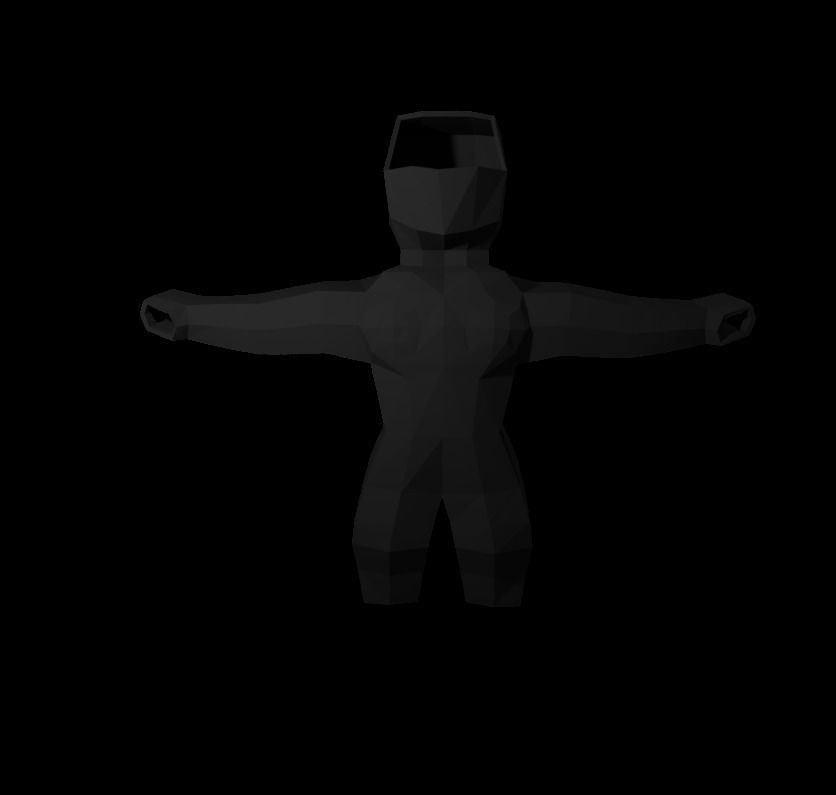 Origami ninja RIGGED  Low-poly 3D model_31