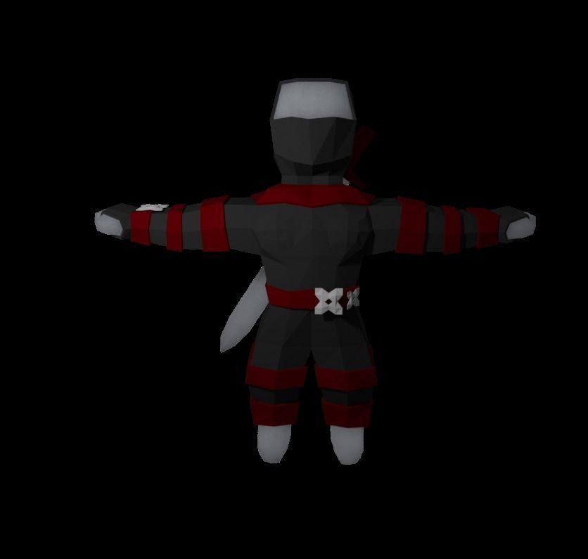 Origami ninja RIGGED  Low-poly 3D model_19