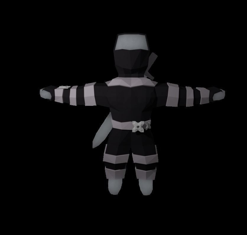 Origami ninja RIGGED  Low-poly 3D model_23