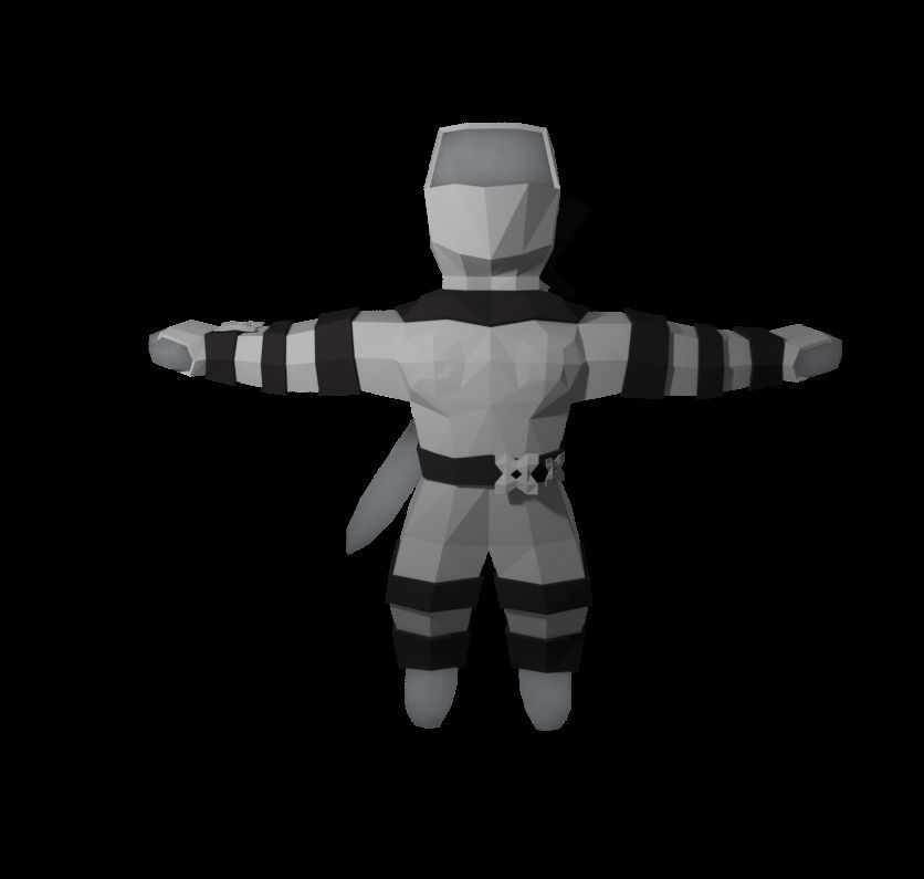 Origami ninja RIGGED  Low-poly 3D model_18