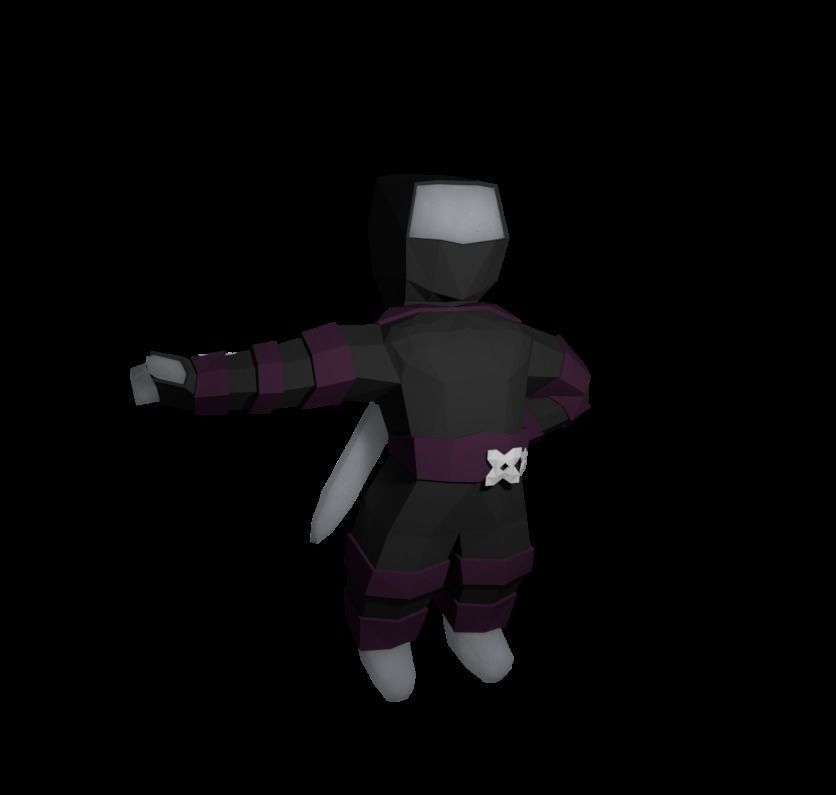 Origami ninja RIGGED  Low-poly 3D model_22