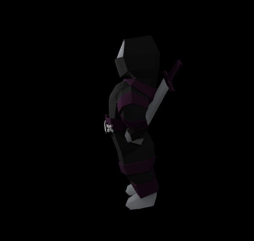 Origami ninja RIGGED  Low-poly 3D model_39