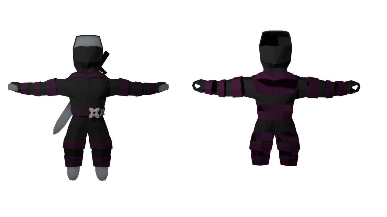 Origami ninja RIGGED  Low-poly 3D model_10