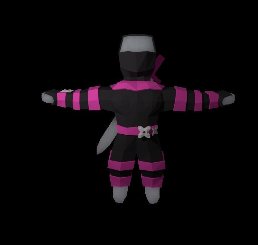 Origami ninja RIGGED  Low-poly 3D model_28
