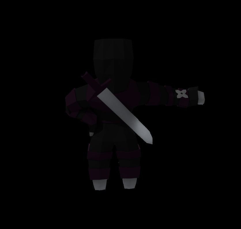 Origami ninja RIGGED  Low-poly 3D model_38