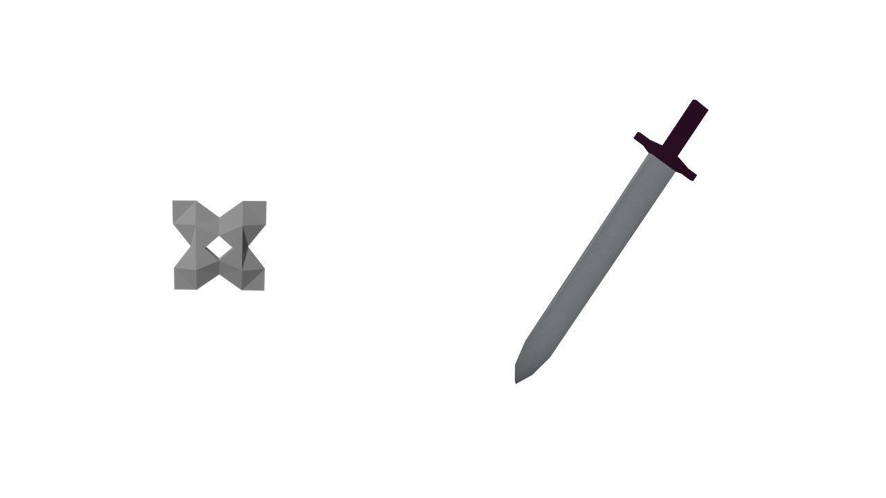 Origami ninja RIGGED  Low-poly 3D model_7