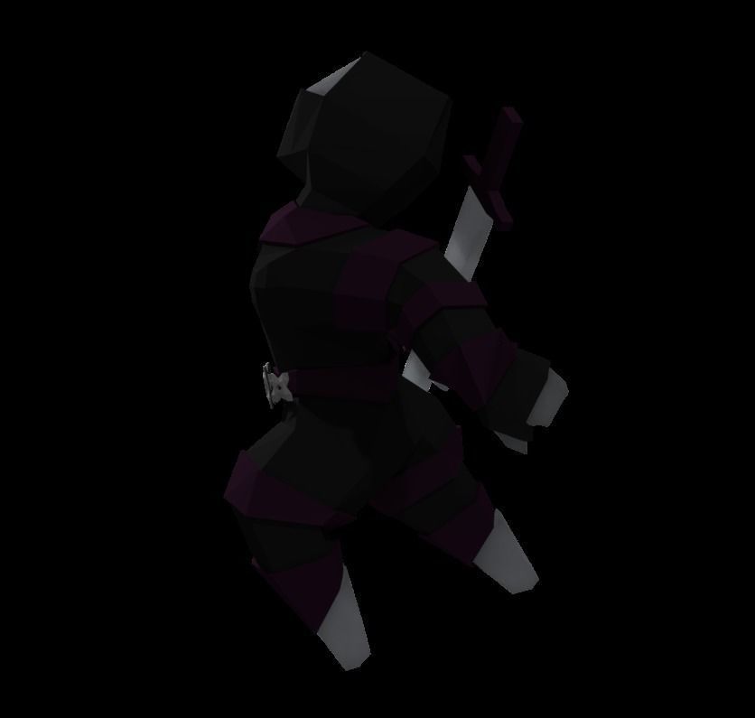 Origami ninja RIGGED  Low-poly 3D model_14