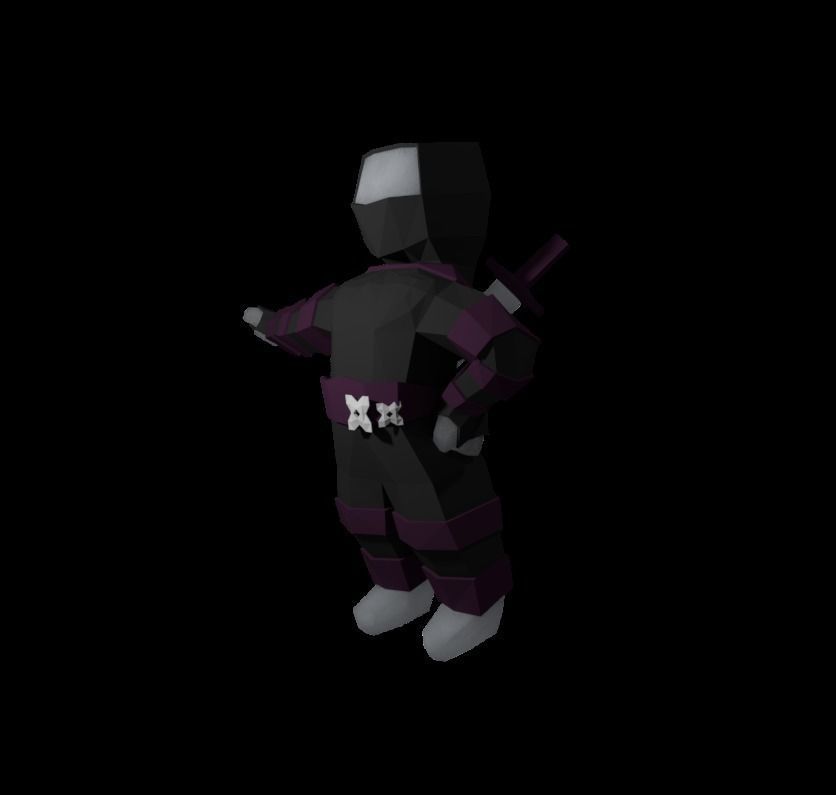 Origami ninja RIGGED  Low-poly 3D model_11