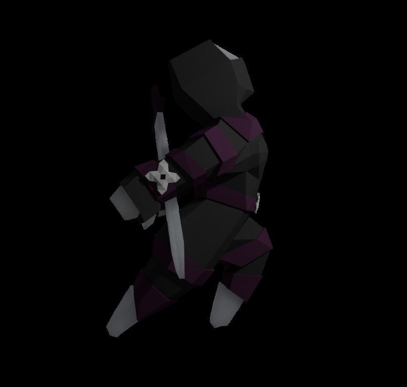 Origami ninja RIGGED  Low-poly 3D model_15
