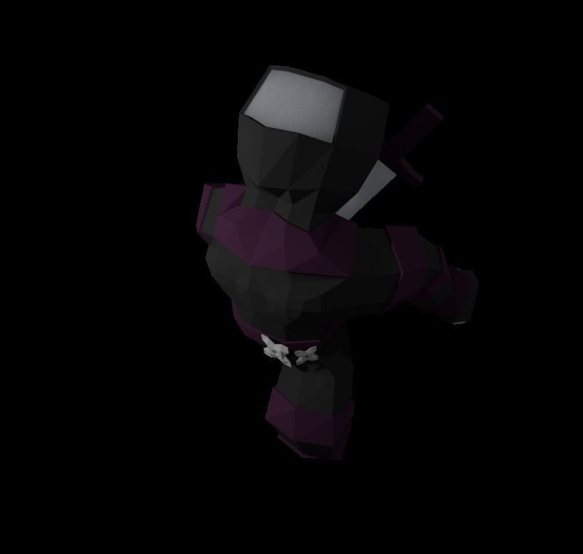 Origami ninja RIGGED  Low-poly 3D model_17