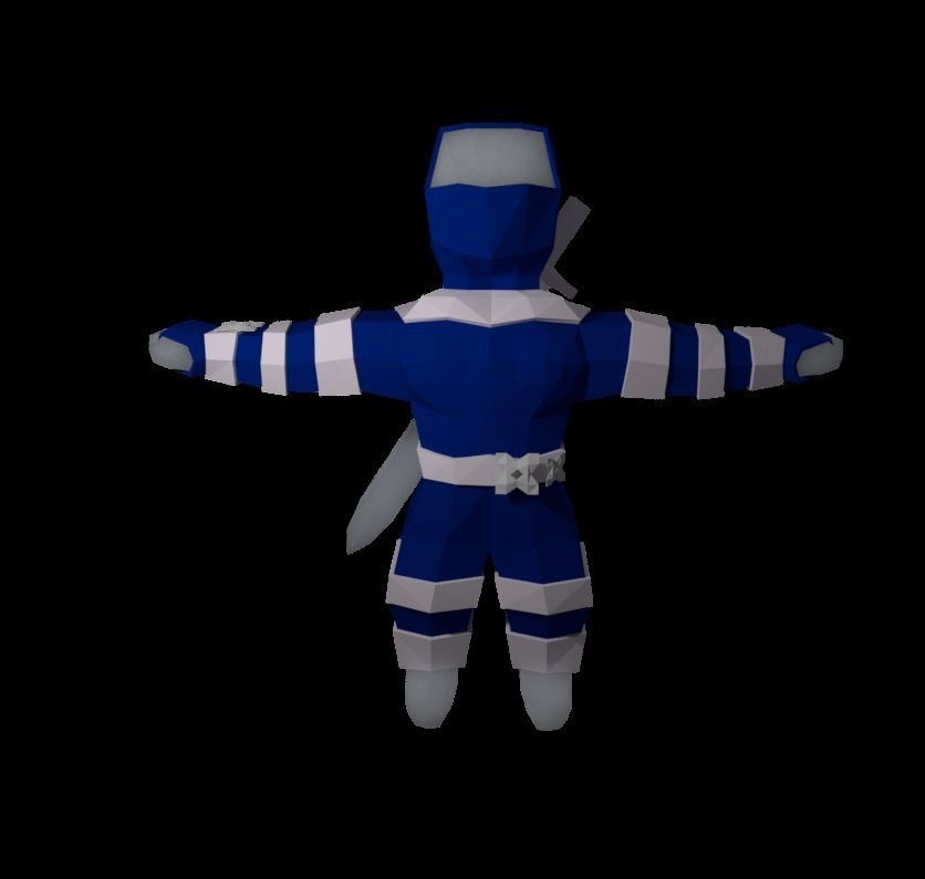 Origami ninja RIGGED  Low-poly 3D model_26