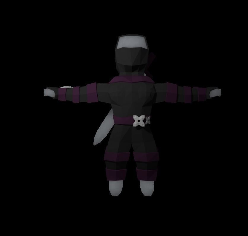 Origami ninja RIGGED  Low-poly 3D model_13