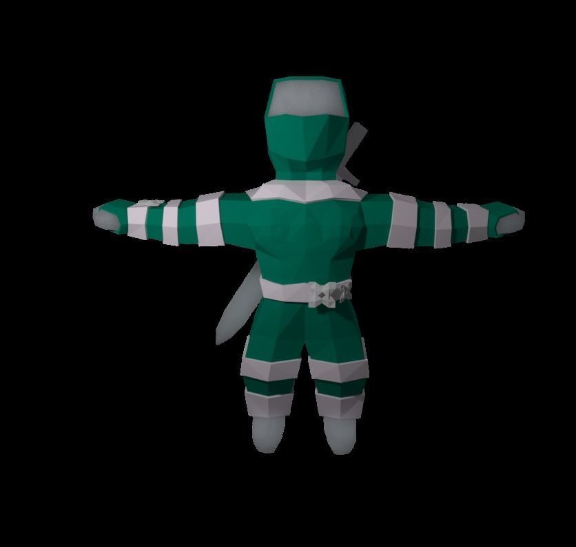 Origami ninja RIGGED  Low-poly 3D model_25