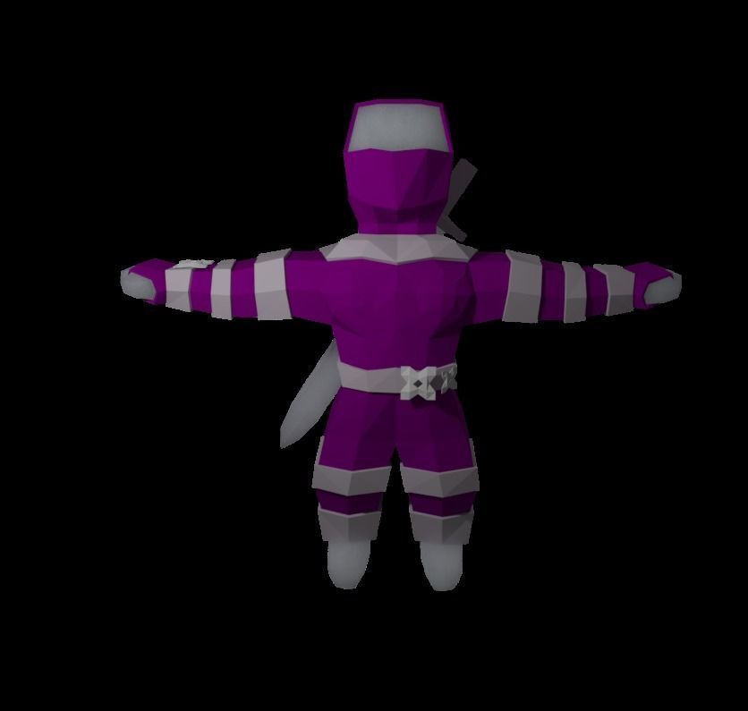 Origami ninja RIGGED  Low-poly 3D model_24