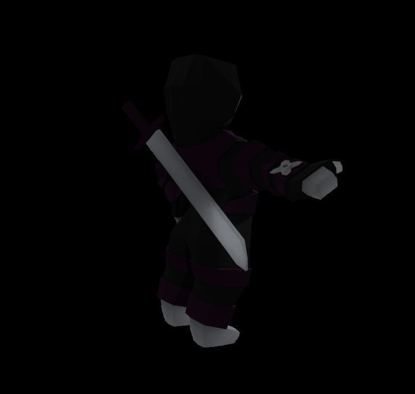 Origami ninja RIGGED  Low-poly 3D model_37