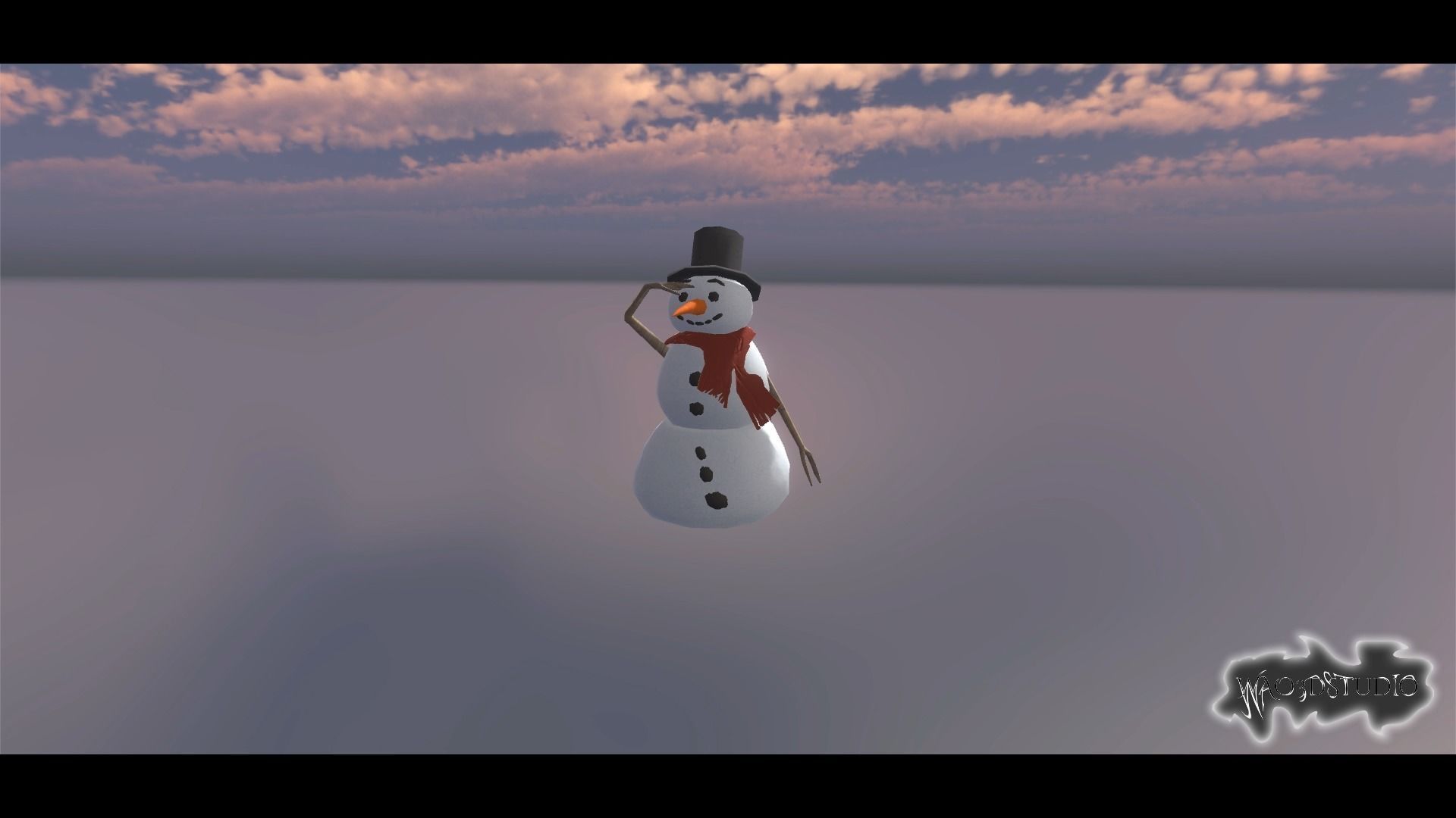 Snow Man Low-poly 3D model_10