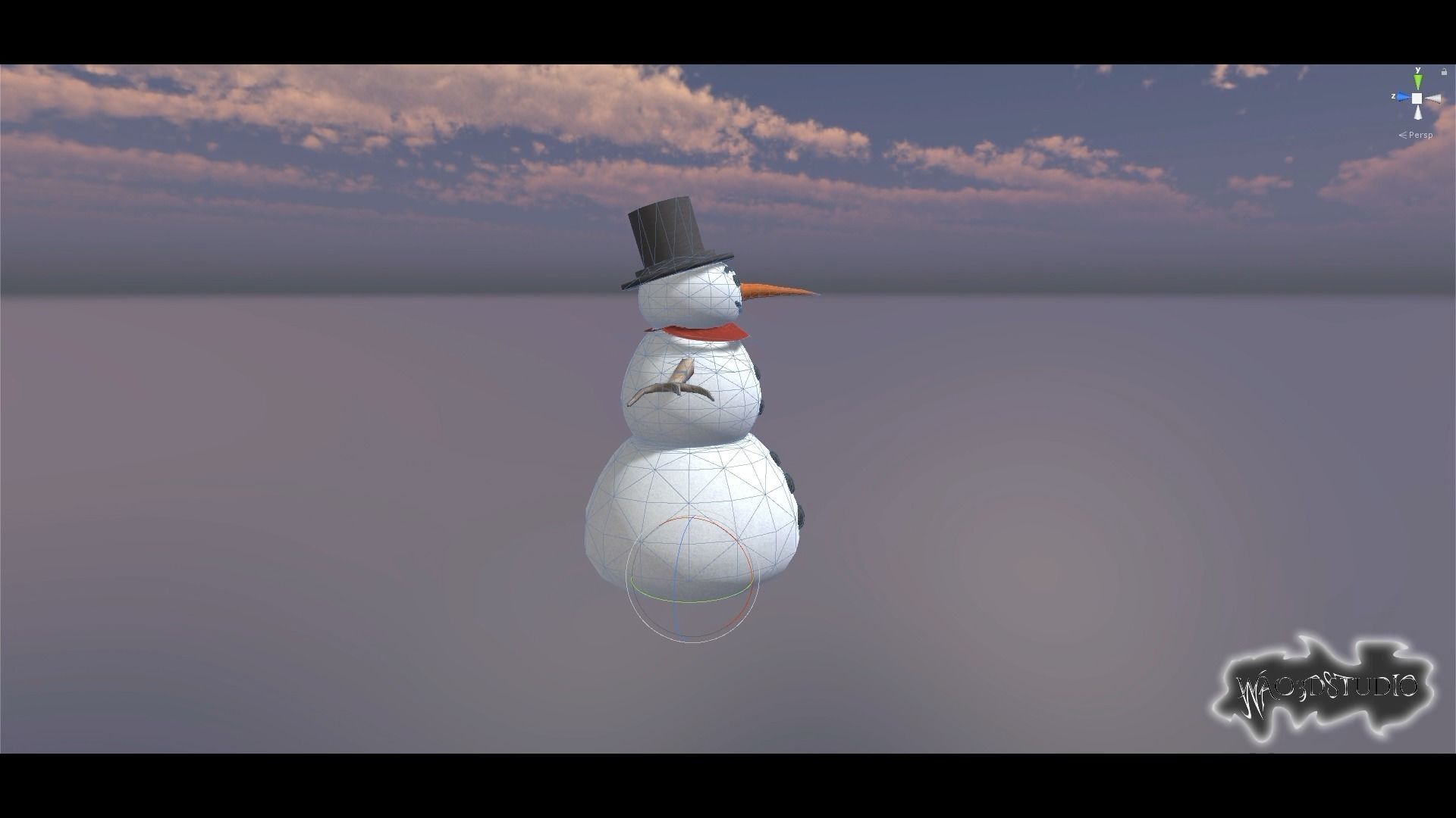 Snow Man Low-poly 3D model_17