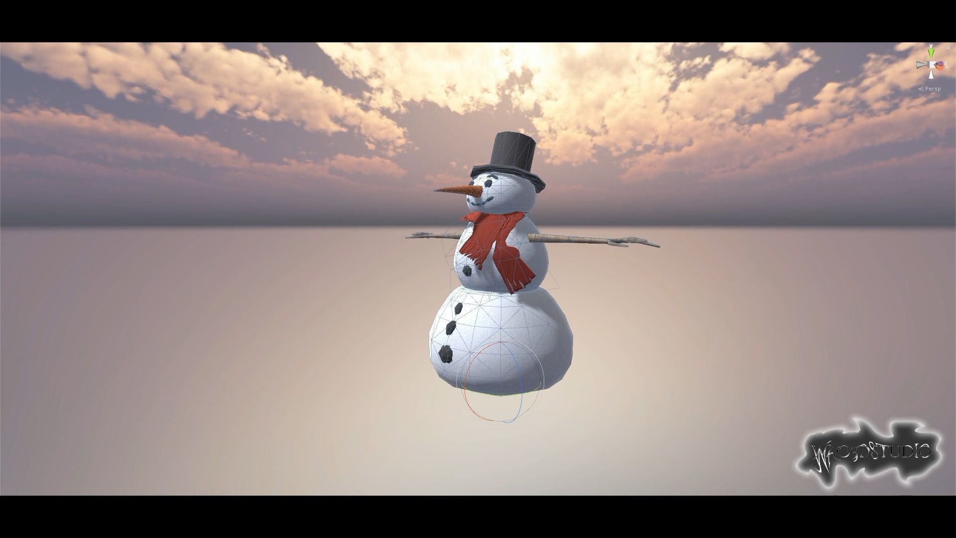 Snow Man Low-poly 3D model_20