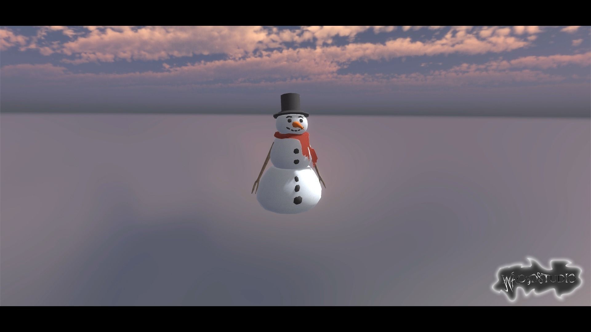 Snow Man Low-poly 3D model_6