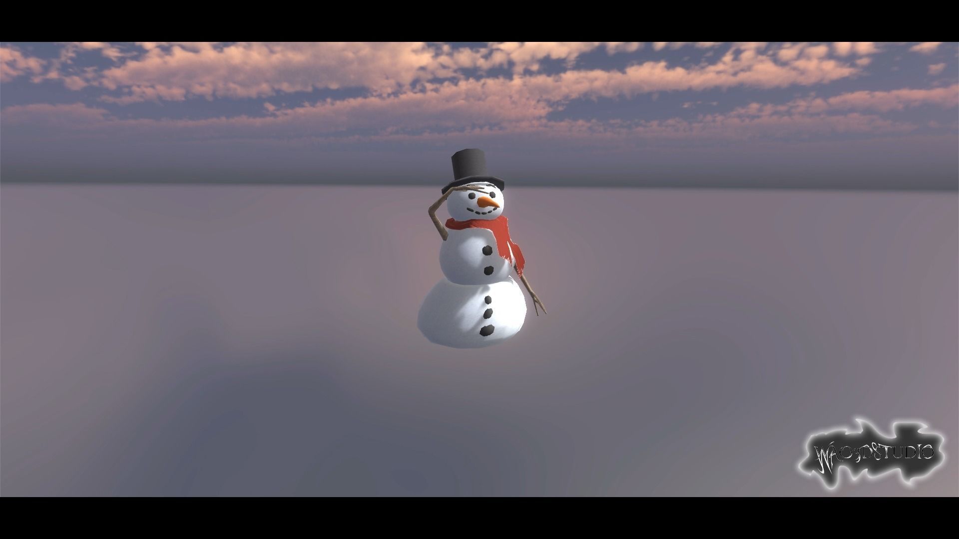 Snow Man Low-poly 3D model_11