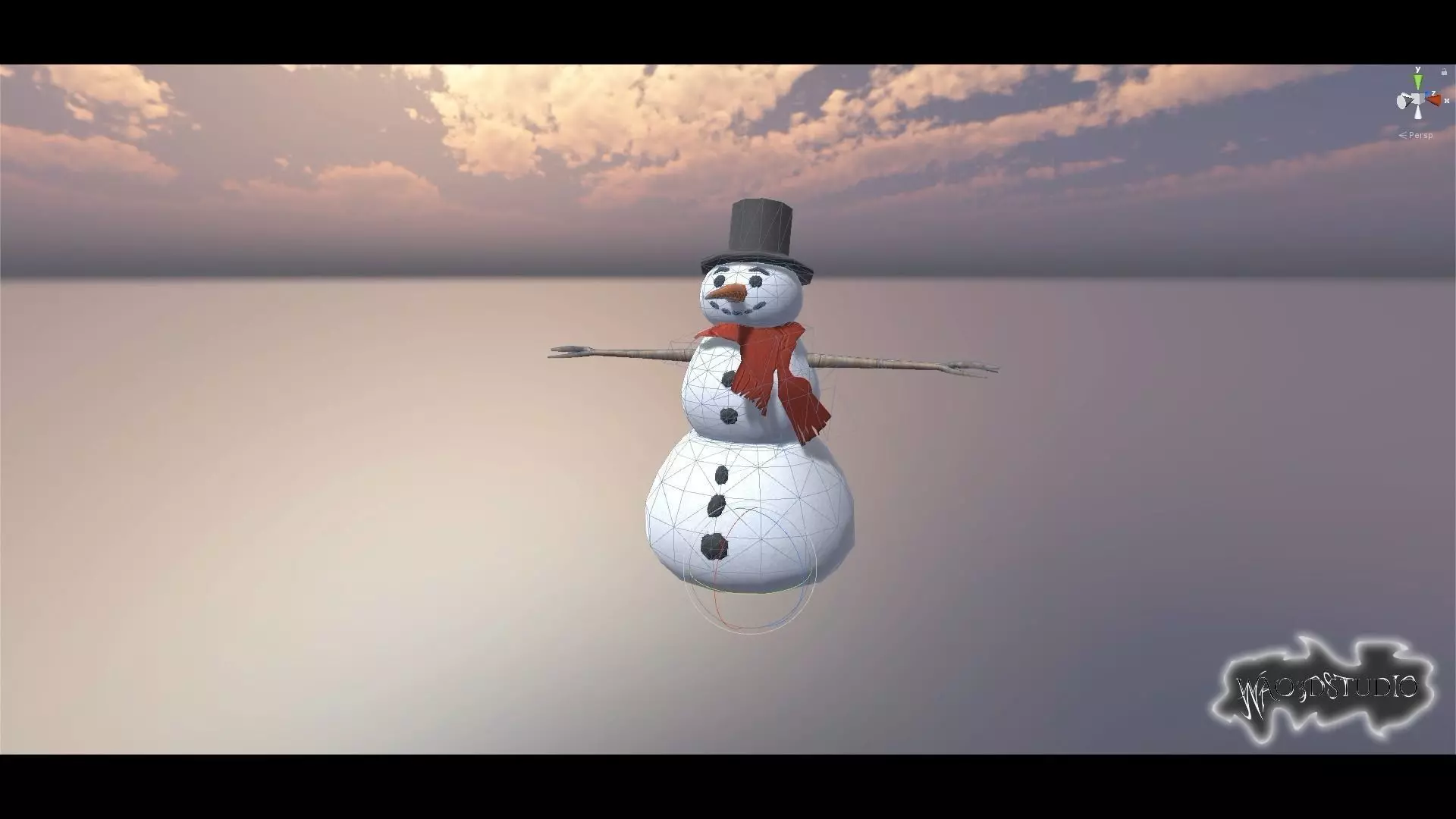 Snow Man Low-poly 3D model_0
