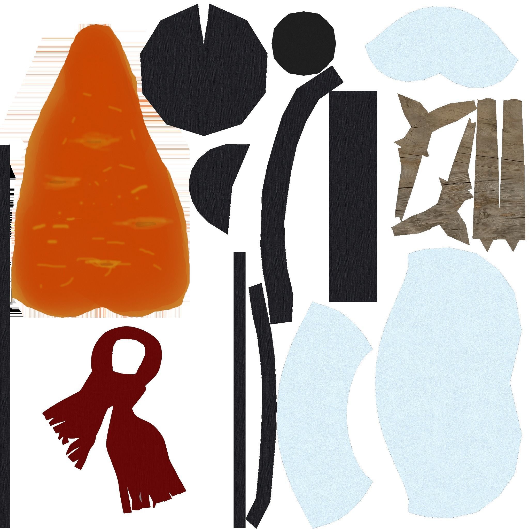 Snow Man Low-poly 3D model_25