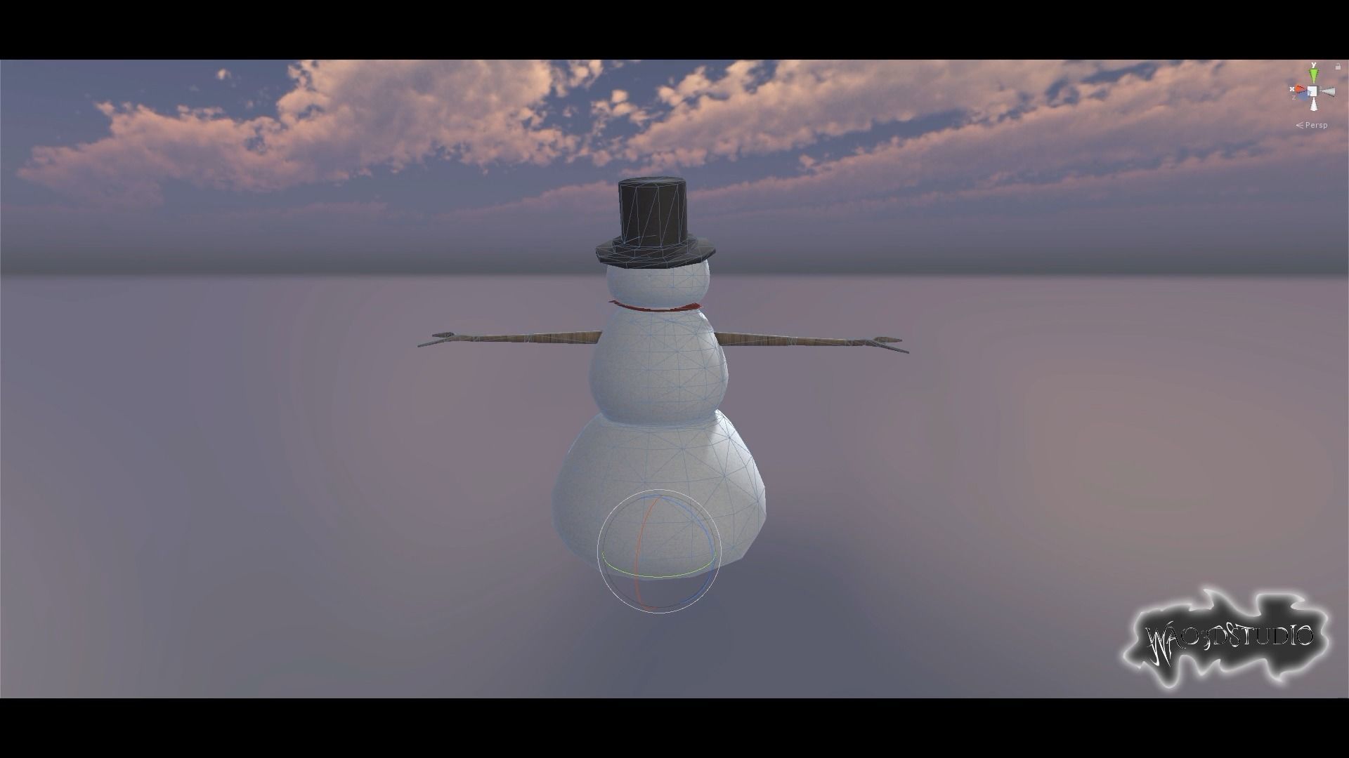 Snow Man Low-poly 3D model_18