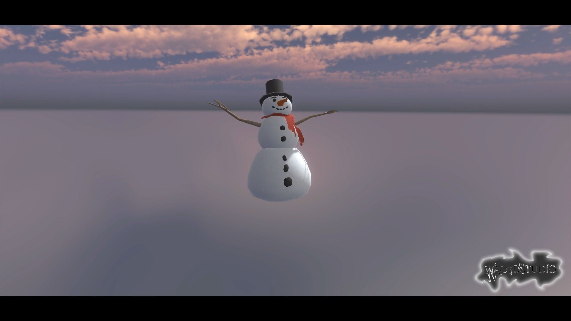 Snow Man Low-poly 3D model_15