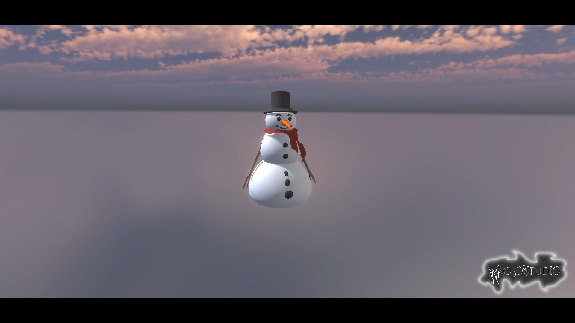 Snow Man Low-poly 3D model_8