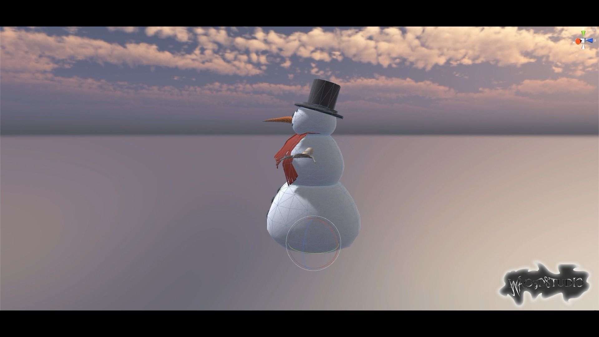 Snow Man Low-poly 3D model_19