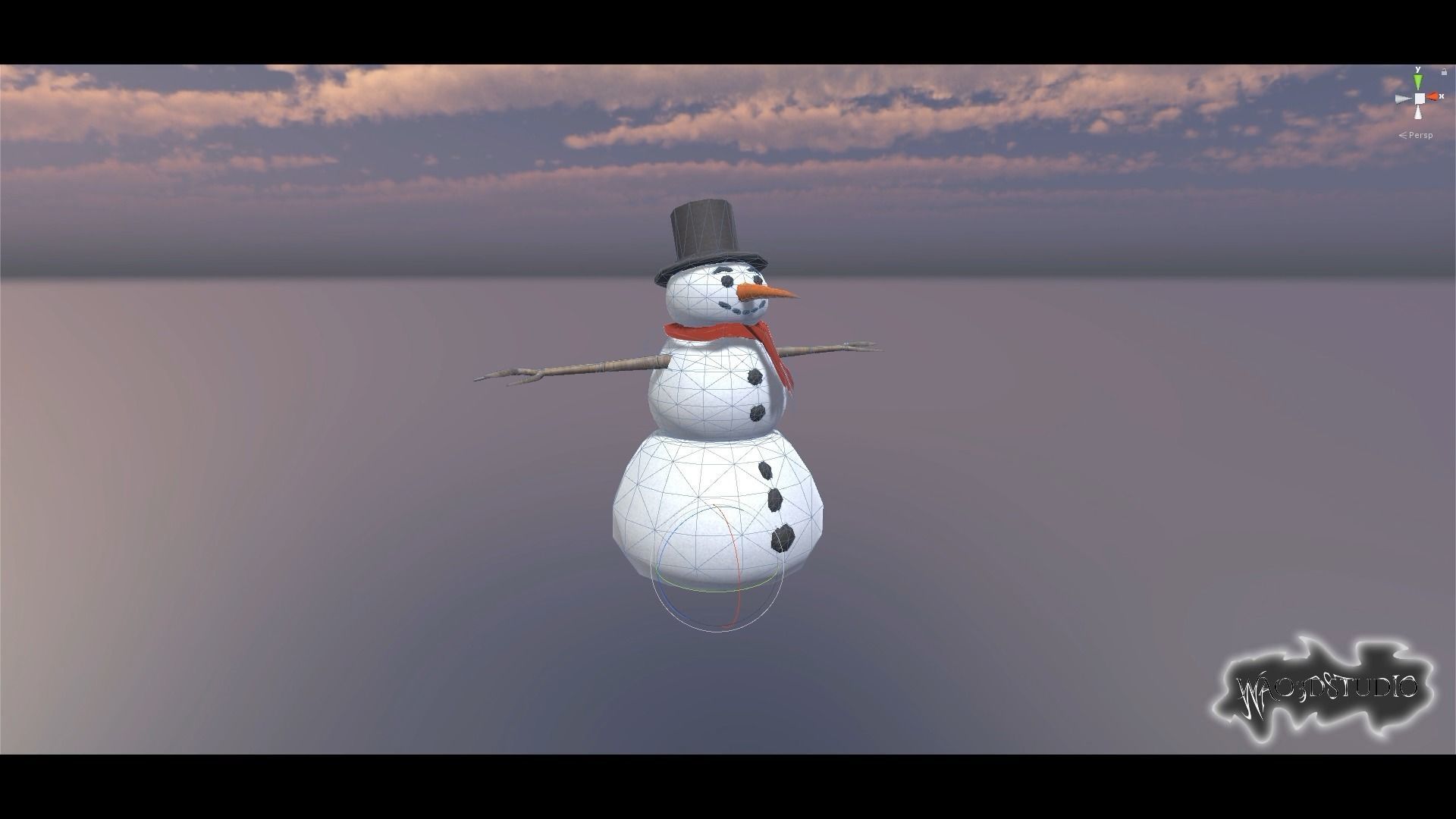 Snow Man Low-poly 3D model_16