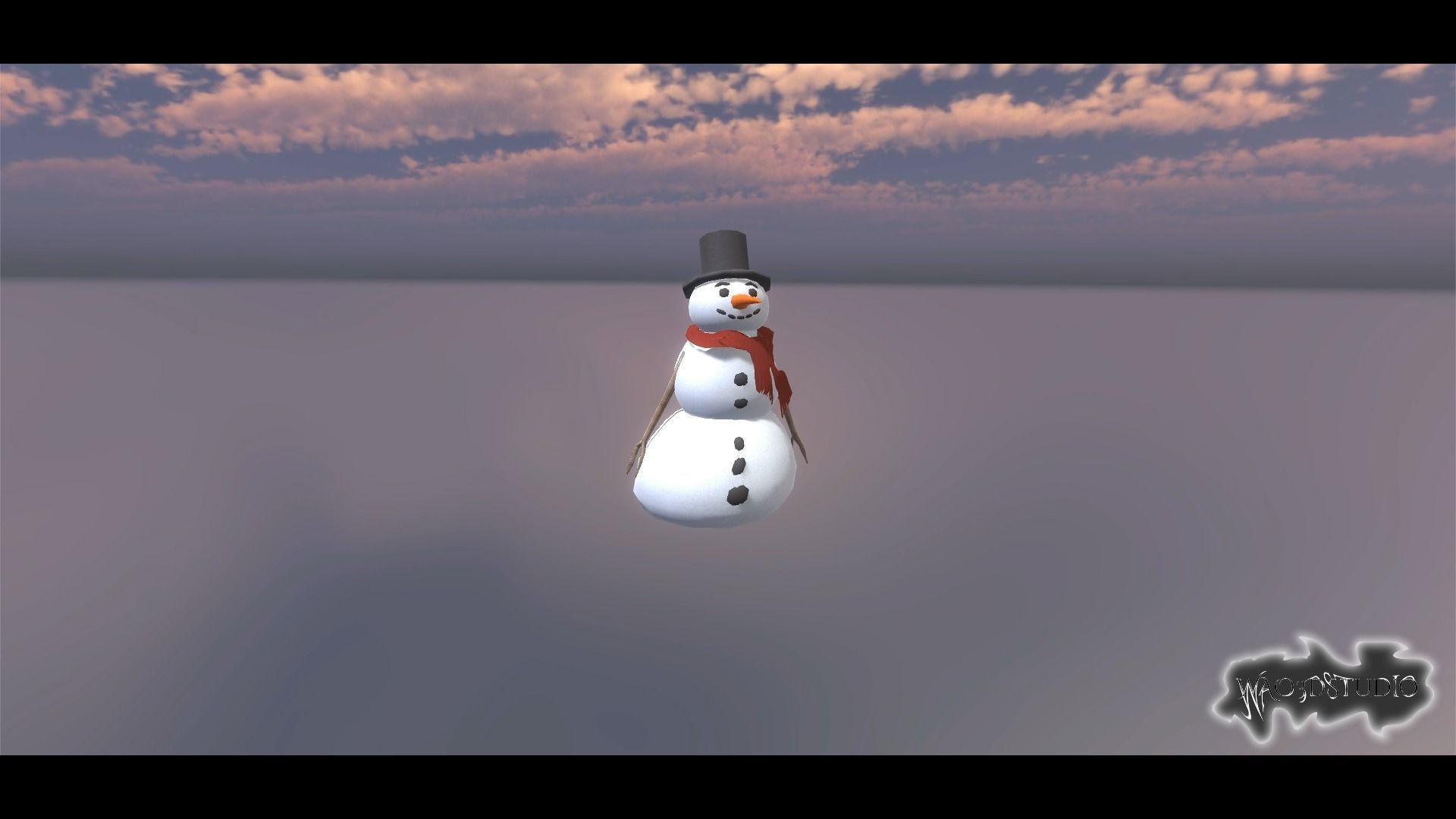 Snow Man Low-poly 3D model_7