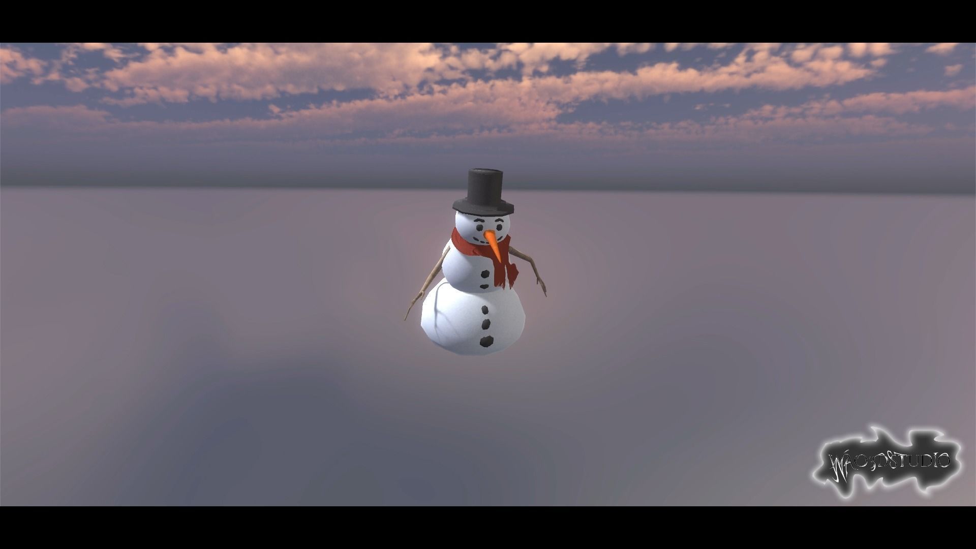 Snow Man Low-poly 3D model_13